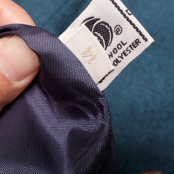 Vintage John Meyer Wool Poly Career Blazer Jacket Blue Teal Sz 14 - Picture 13 of 16